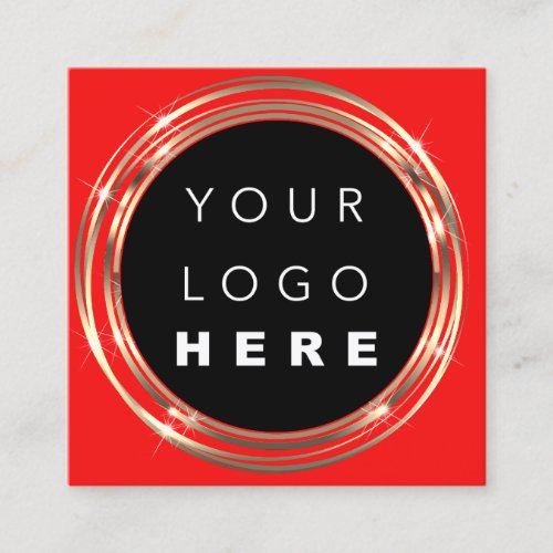  QR Code Logo Online Shop Frame Vivid Red  Square Business Card
