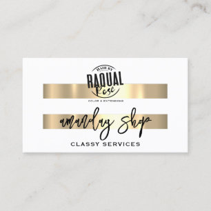 QR Code Logo Online Shop Gold White Modern Business Card