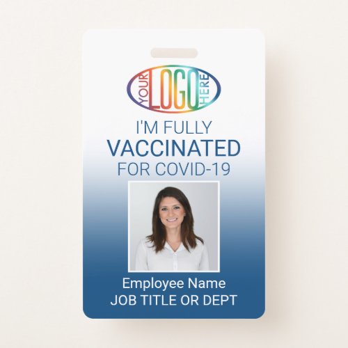 QR Code Logo Photo ID Covid Vaccine Pass Blue Badge