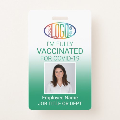 QR Code Logo Photo ID Covid Vaccine Pass Green Badge