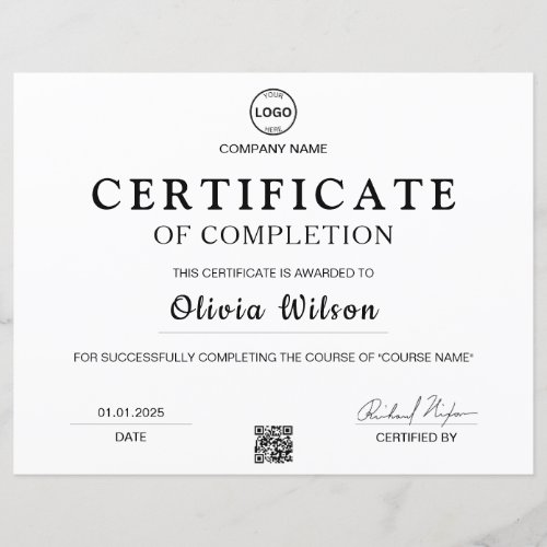 Qr Code Logo Professional Certificate Award 
