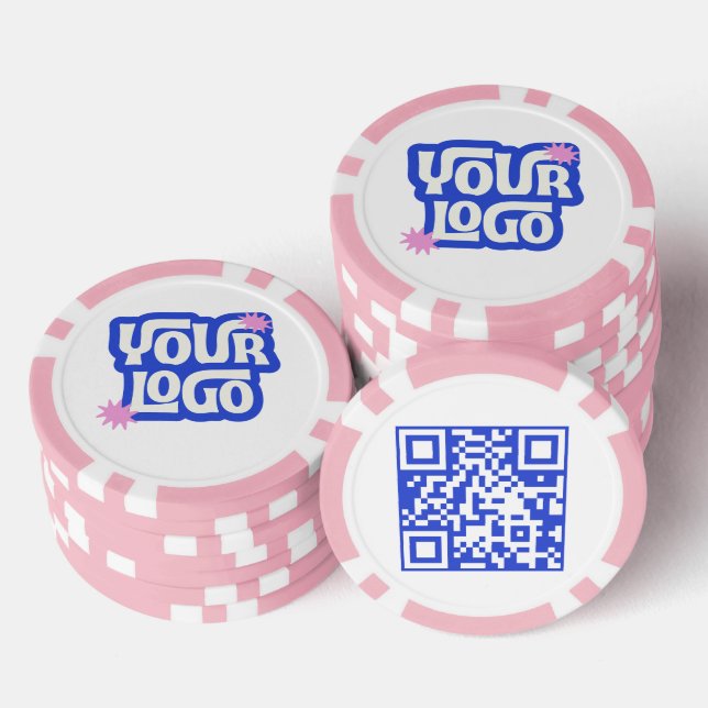 QR Code Logo Promotional Business Giveaway Poker Chips (Stack)