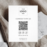QR Code Logo Social Media Business Flyer<br><div class="desc">Connect with us flyer features logo,  qr code and social media icon.</div>