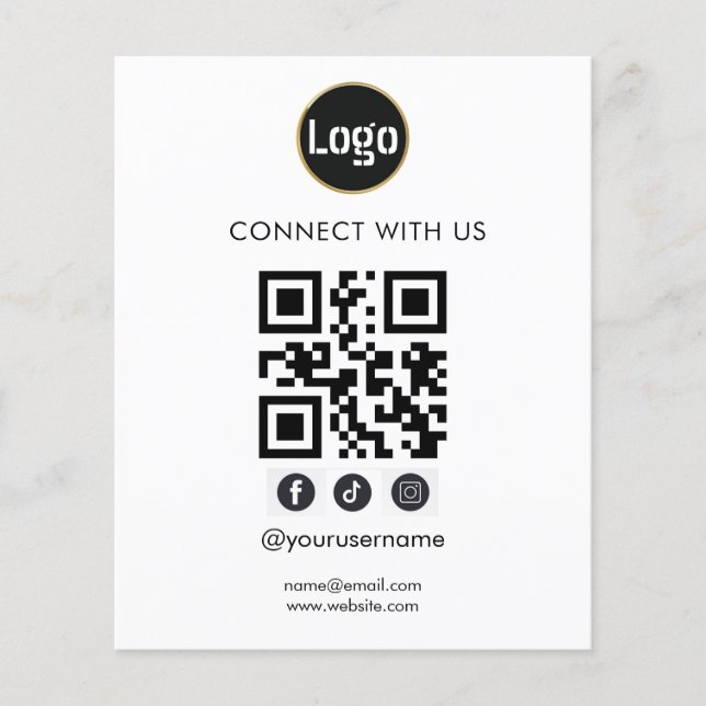 QR Code Logo Social Media Business Flyer (Front)