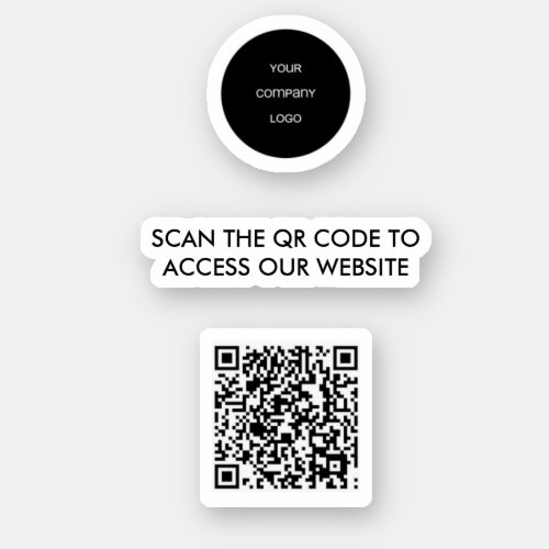 QR Code Logo Website Access  Sticker
