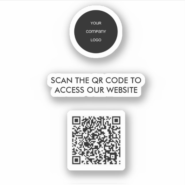 QR Code Logo Website Access  Sticker (Front)