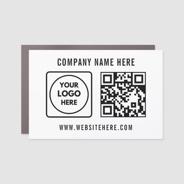QR Code Logo & Website Promo Magnet Sign (Front)