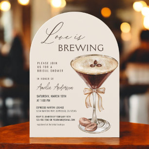 QR Code Love is Brewing Espresso Martini Invitation