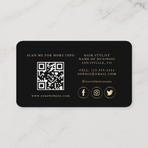 QR Code Luxury Gold Black Professional Business Card