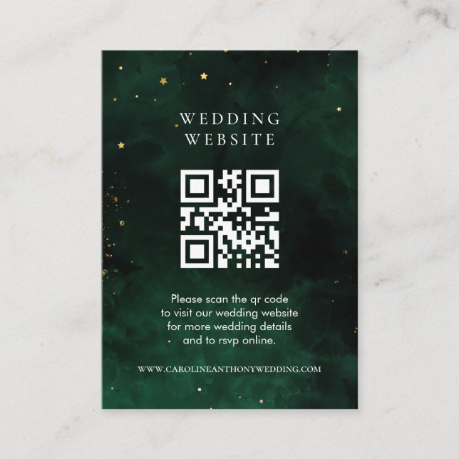 Qr Code Magical Dark Emerald Green Enclosure Card (Front)