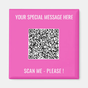 QR Code Magnet with Custom Text - Choose Color