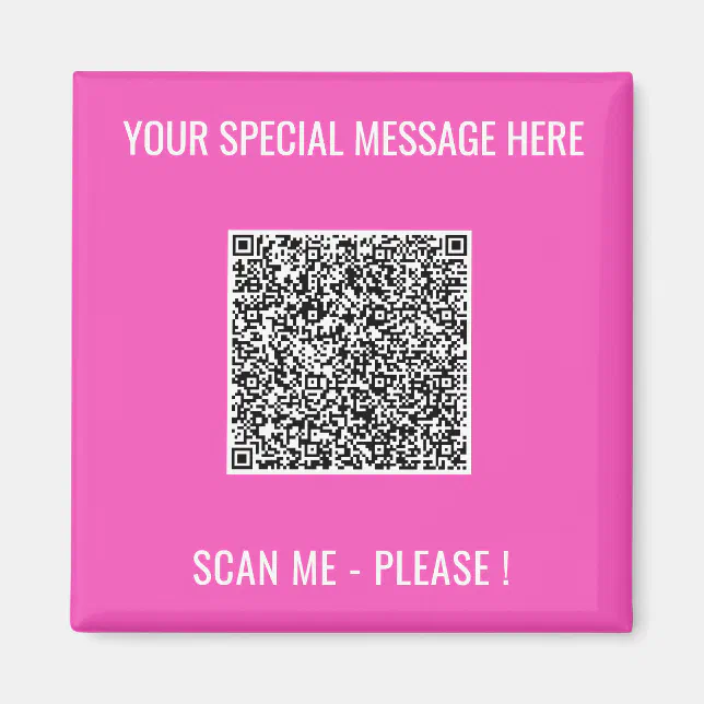 QR Code Magnet with Custom Text - Choose Color | Zazzle