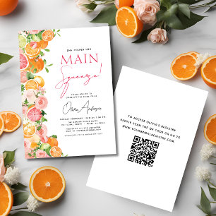 QR Code Main Squeeze Citrus Bridal Shower Invitation