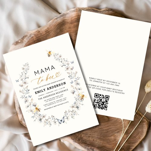 Wildflower Floral or wildflower baby shower invitation
