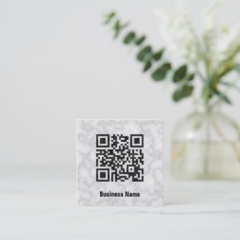 Qr Code Marble Square Business Card by Frankipeti at Zazzle