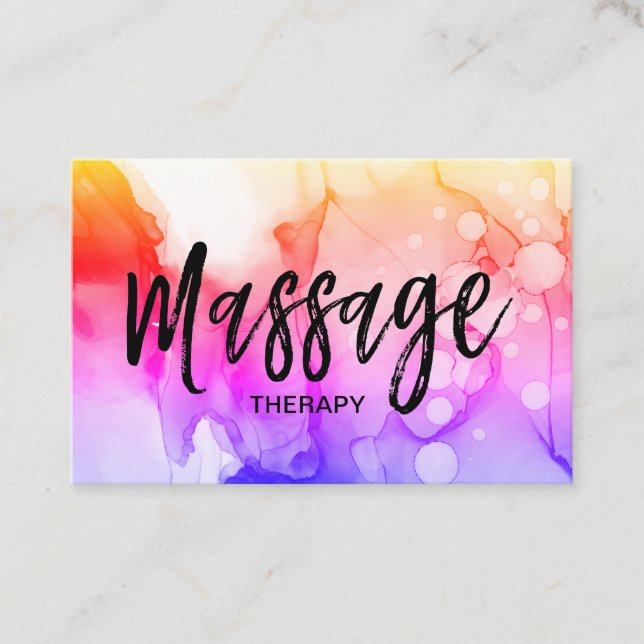 *~* QR code Massage Therapist Logo Massage Therapy Business Card (Front)