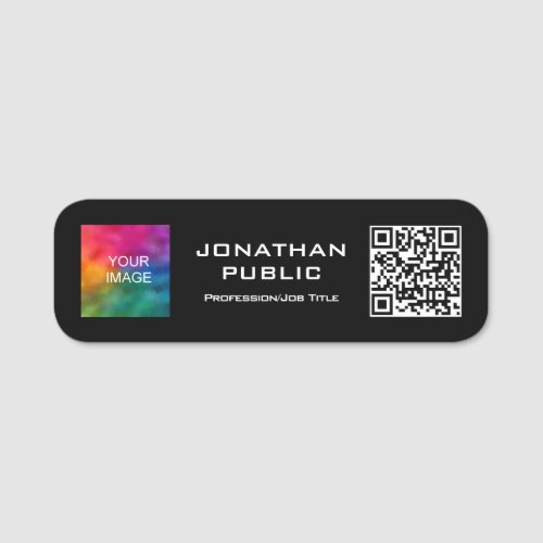 QR Code Member Photo Or Business Logo Here Name Tag