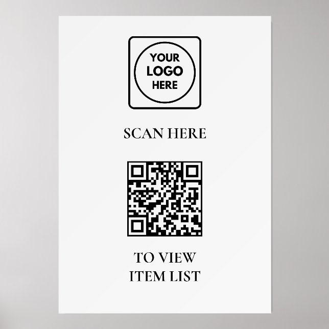 QR Code Menu 5x7 display holder (Front)