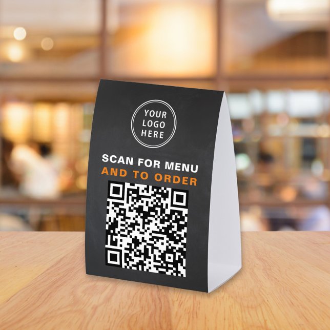 QR Code Menu And Ordering Chalkboard Paper Table Tent (Creator Uploaded)
