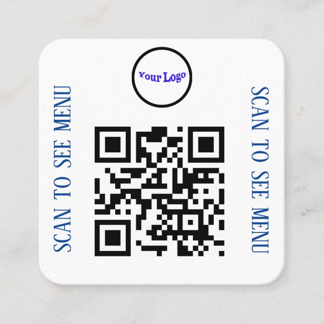 QR Code Menu Cards for Restaurants and Cafes (Front)