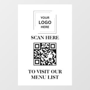 QR Code Menu Contactless Modern Wall Decal