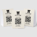 QR Code Menu Light Beige Linen Custom Logo Paper Table Tent<br><div class="desc">Beige linen texture. Transform your dining experience with our easily scannable QR code menu! Personalize it by uploading your business logo and selecting from our vibrant, customizable black text. With its sleek and elegant design, this menu not only enhances your brand but also simplifies the ordering process for your customers....</div>