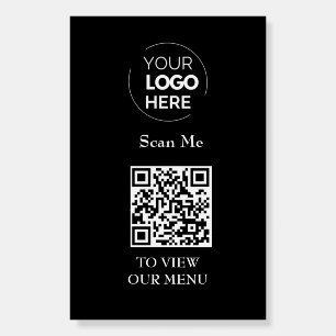 QR Code Menu Logo Black Contactless Modern Foam Board