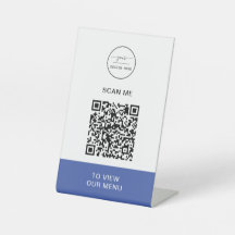 QR Code Menu | Logo Contactless Modern Pedestal Si
