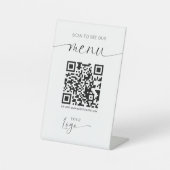 QR Code Menu Modern Logo Contactless Restaurant Pedestal Sign | Zazzle