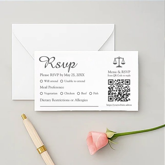 QR Code Menu Options Law Event RSVP Card (Creator Uploaded)