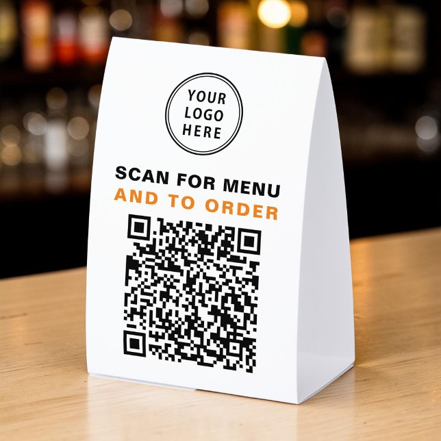 QR Code Menu Scan To Order Paper Table Tent (QR Code Menu Scan To Order)