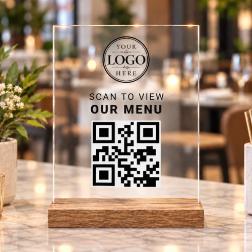 QR Code Menu Tabletop Display