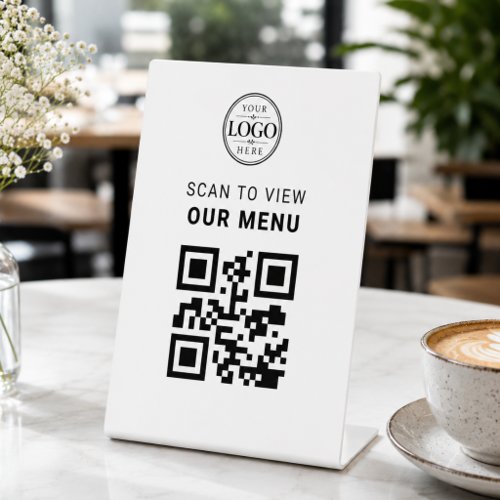 QR Code Menu Tabletop Display Pedestal Sign