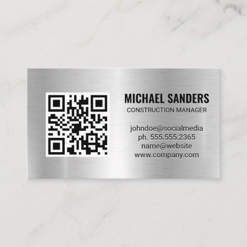 QR Code  Metallic Background Business Card