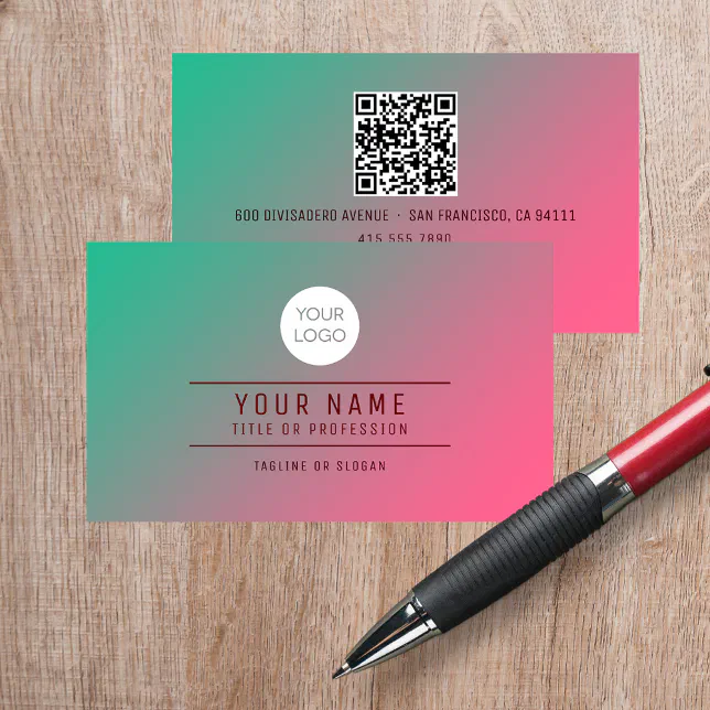 QR Code Miami Blend Name Professional Calling Card | Zazzle