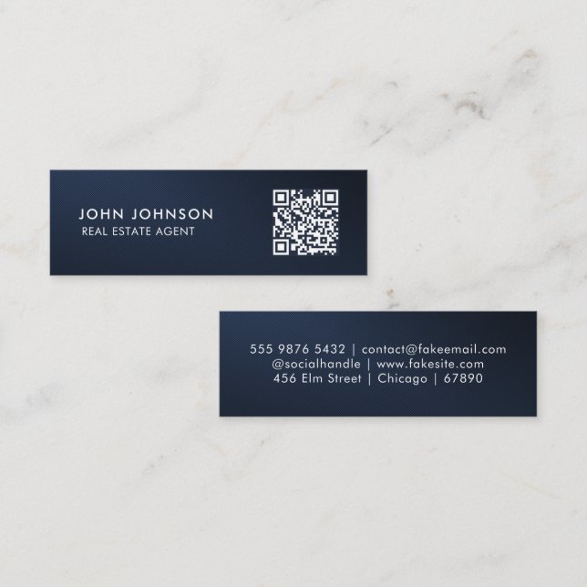 QR Code Mini Business Card (Front/Back)