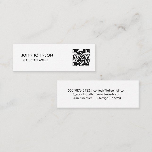 QR Code Mini Business  Card (Front/Back)