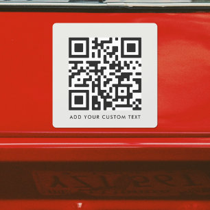 QR Code   Minimal Clean Simple Modern Gray Car Magnet