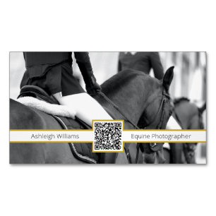 QR Code Minimal Horse/Equine Photographer Business Card Magnet