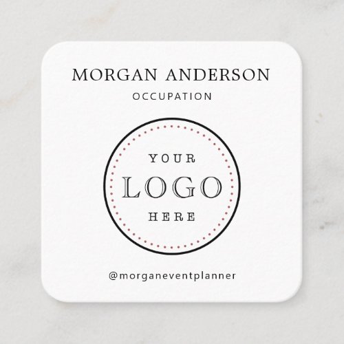 QR Code Minimal Logo Square Business Card
