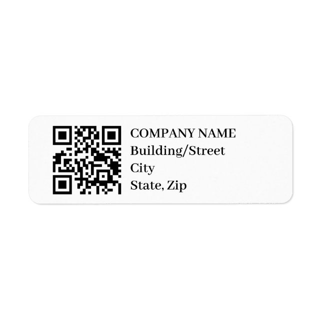 QR Code Minimal Return Address Label (Front)