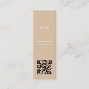 Qr code Minimal trendy Interior Designer Mini Business Card