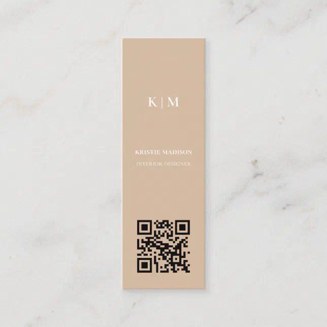 Qr code Minimal trendy Interior Designer Mini Business Card | Zazzle