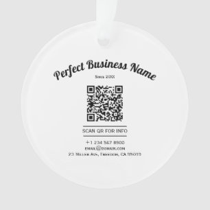 QR Code Minimalist Black And White Simple Clear Ornament