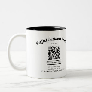 QR Code Minimalist Black And White Simple Clear Two-Tone Coffee Mug