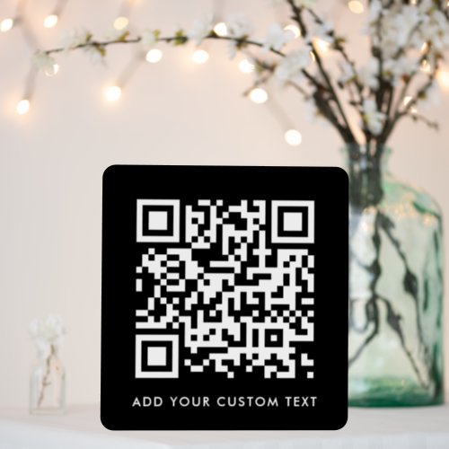 QR Code Minimalist Clean Simple Black Custom Text Foam Board