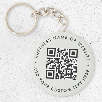 Qr Code | Minimalist Clean Simple Gray Budget Keychain by GuavaDesign at Zazzle