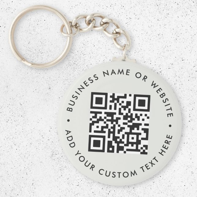 QR Code | Minimalist Clean Simple Gray Budget Keychain (Creator Uploaded)