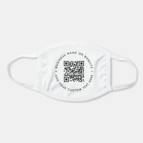 QR Code Minimalist Clean Simple White Budget Face Mask