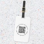 QR Code Minimalist Clean Simple White Business Luggage Tag<br><div class="desc">A simple custom white QR code luggage tag template in a modern minimalist style which can be easily updated with your QR code,  business name or website and custom text,  eg. scan me to... </div>